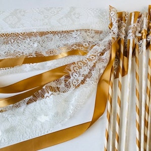 75 Ribbon wedding wands Ribbon & Lace