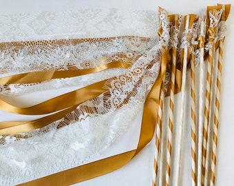 150 Ribbon wands, bride & groom exit toss alternative