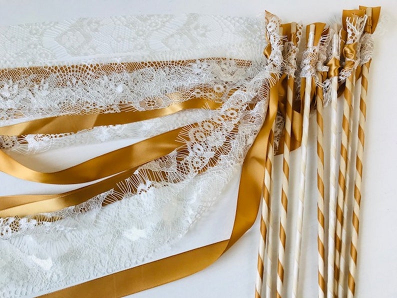 75 Ribbon wedding wands Ribbon & Lace