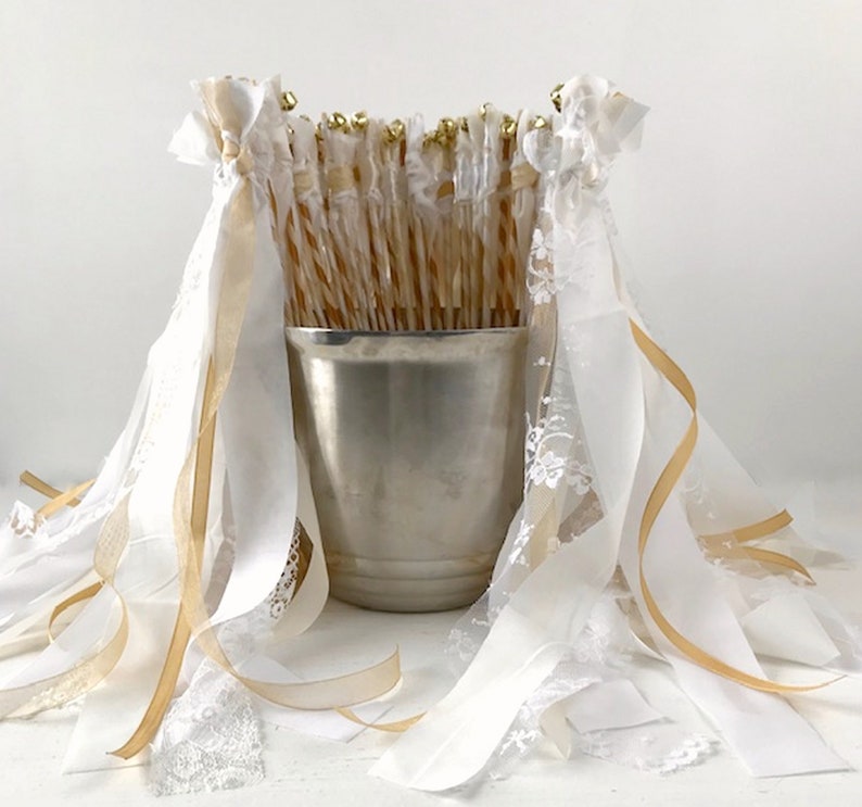 25 Wedding Send off Wands Bride Groom Ceremony Exit Toss Etsy