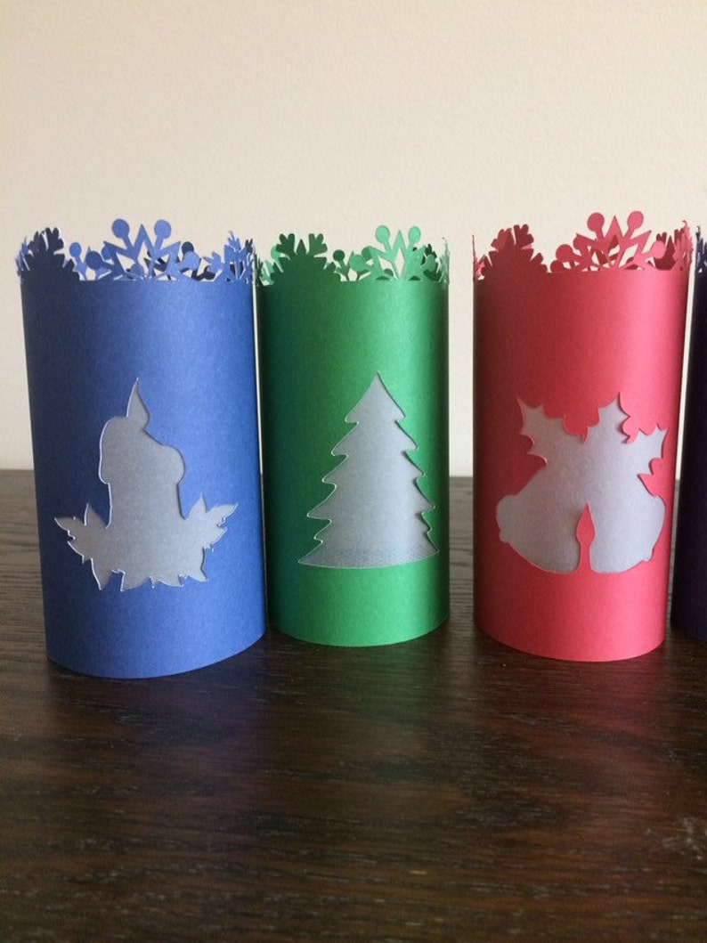 DIY Christmas Lights 6 Die Cut Luminaries Nostalgic Holiday Etsy