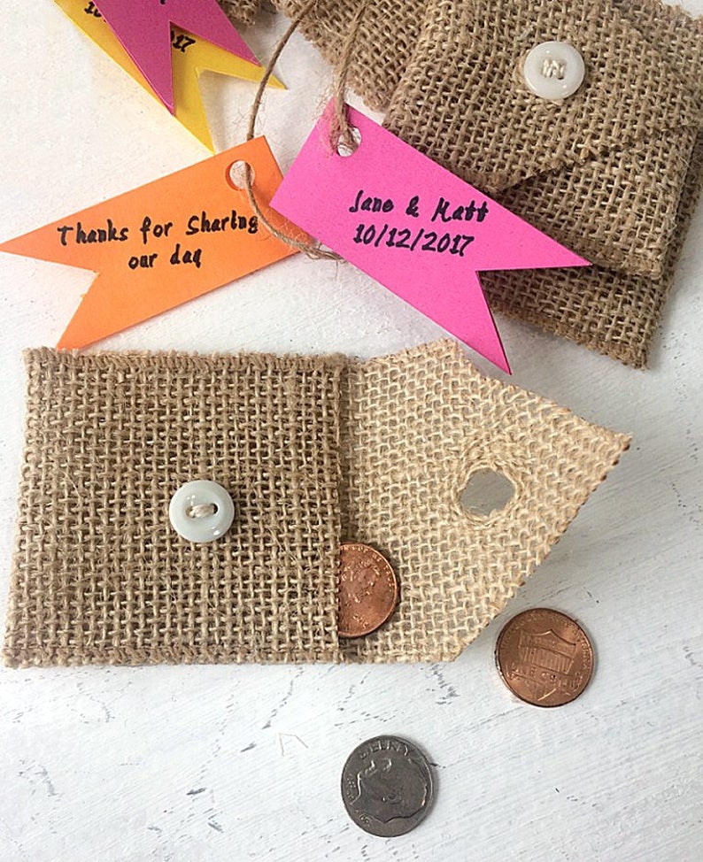 100 Burlap Wedding Favor Envelopes Rustic Coin Money Jewelry Etsy