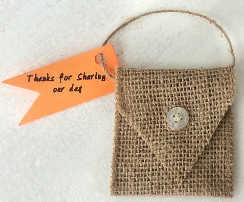 100 Burlap Wedding Favor Envelopes Rustic Coin Money Jewelry Etsy