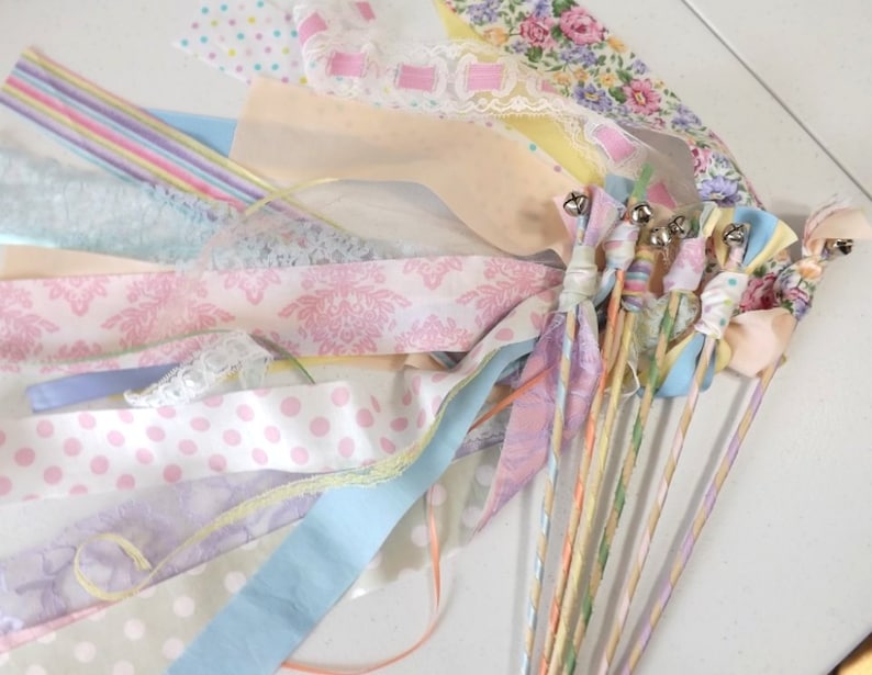 12 Spring fairy wands, birthday party favors, flower girl bouquet alternative image 4