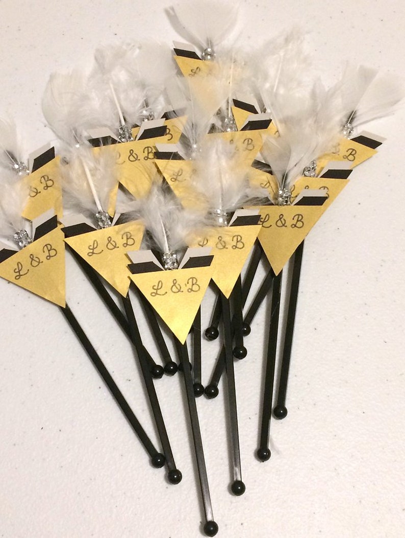 150 Bling cocktail stirrers, personalized option wedding swizzle sticks image 4