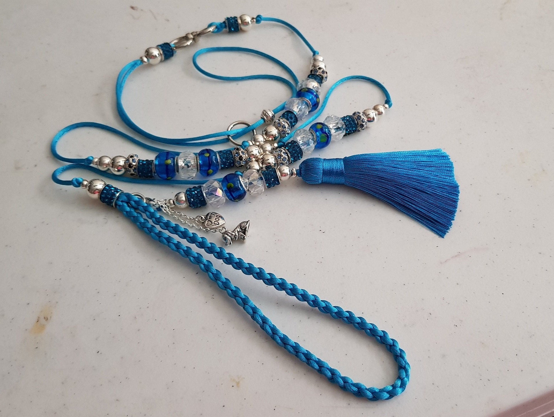 Beaded Show Lead 010LBS Dog Fancy Leash. Single Satin Cord Etsy