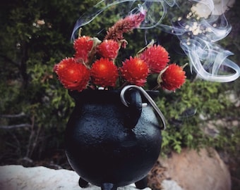 Cauldron Cast Iron Small Plain Witch Witchcraft Pagan Occult Ritual Altar Spell Spell Casting Herbal Incense Burner Herbalist Wicca Magic