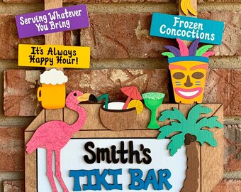 Tiki Bar Personalized Sign Tiki Bar Hut Decorative funny sign