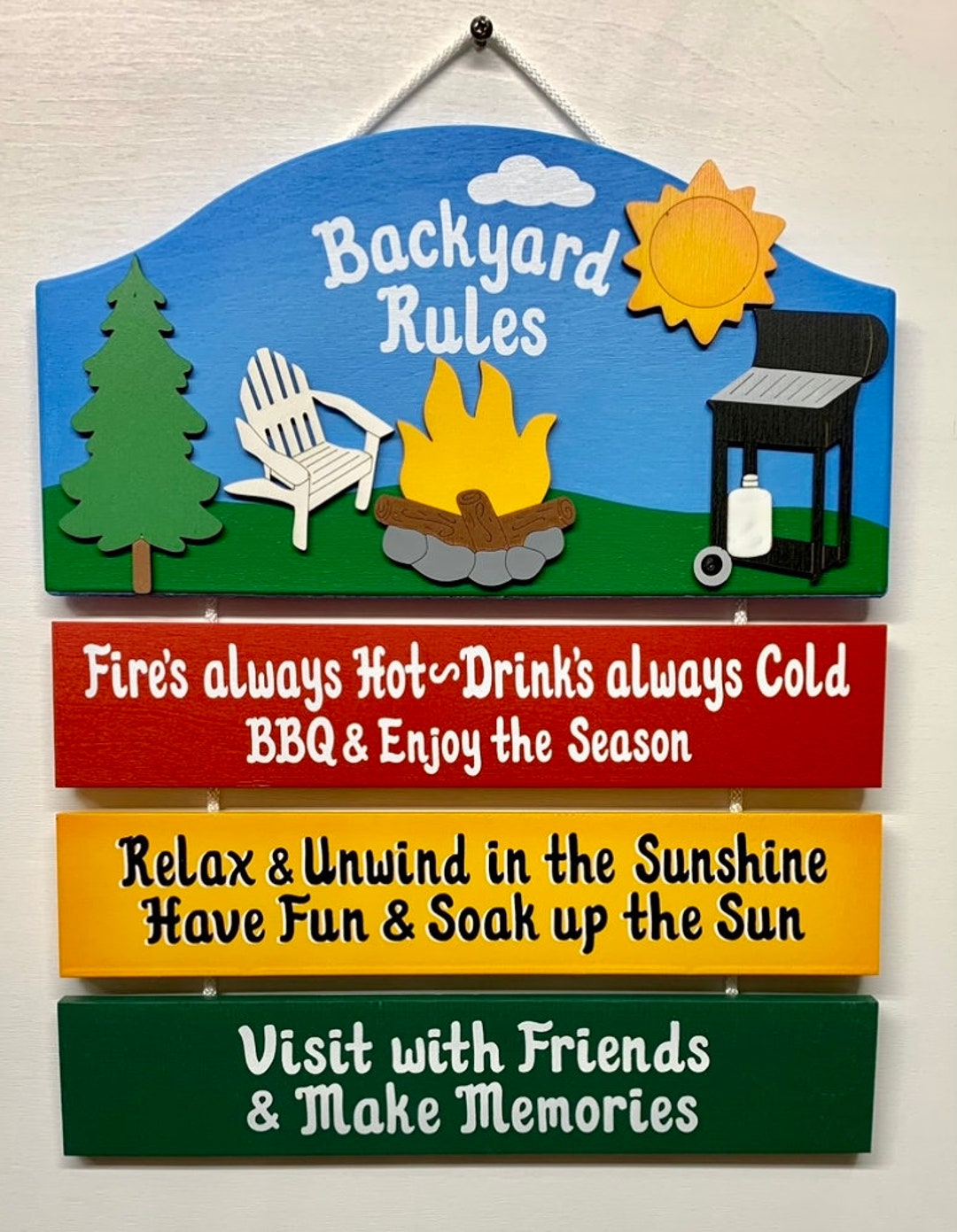 Backyard Rules Signfunny Sign Wooden Painted Backyard Decorative Sign