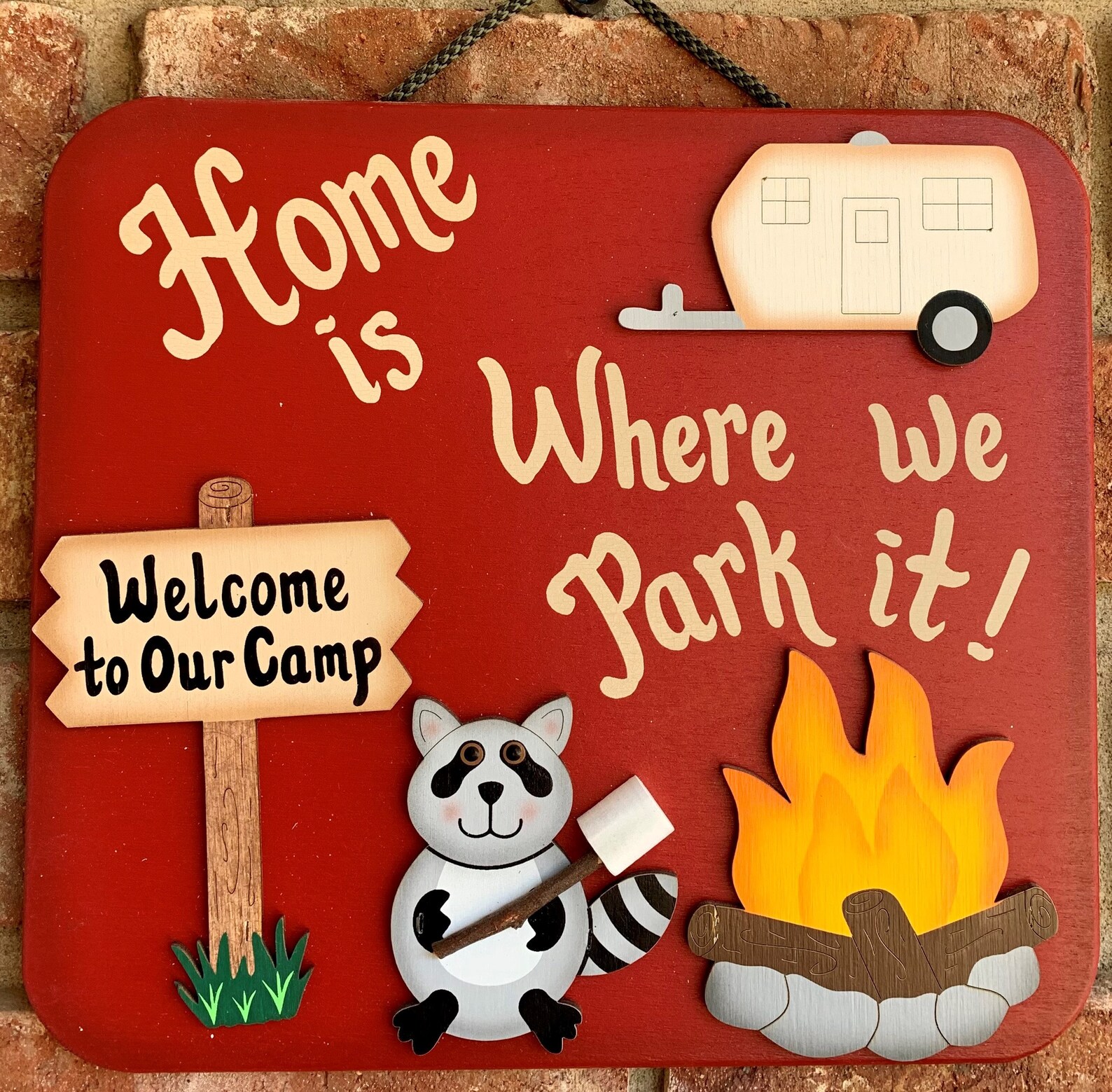 Outdoor Camping Sign RV Sign Home is where we park it Etsy