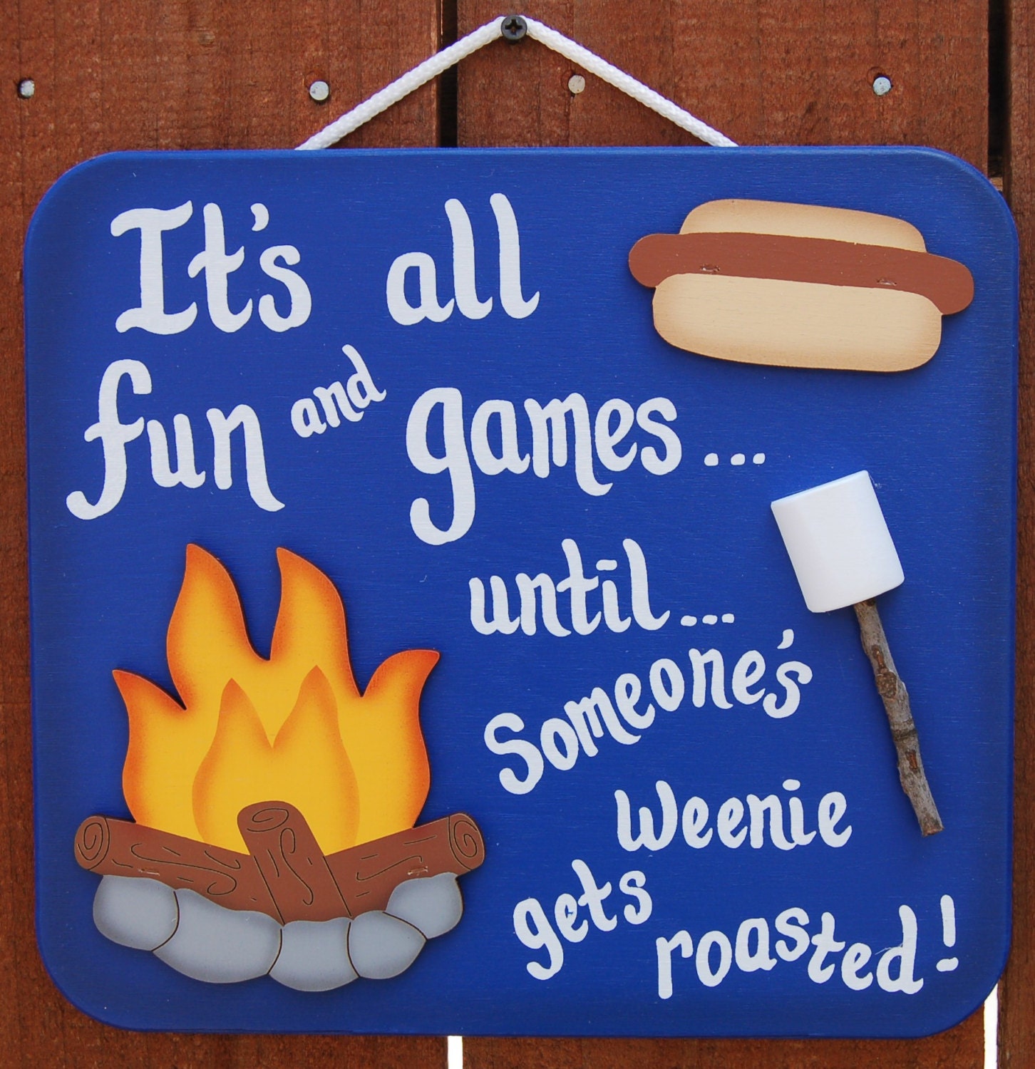 Camping is fun. Camping sign.