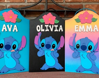 Stitch Personalized Hand painted Wooden decorative Stitch sign Stitch room decor Stitch Personalized gifts Stitch Birthday Party Stitch sign