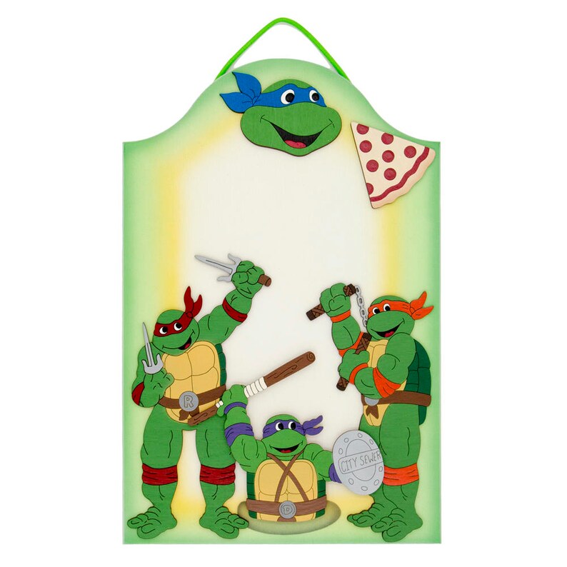 Teenage Mutant Ninja Turtles Personalized Wooden Kids Room Sign Ninja Turtles Room Decoration Teenage Mutant Ninja Turtle Wooden Sign