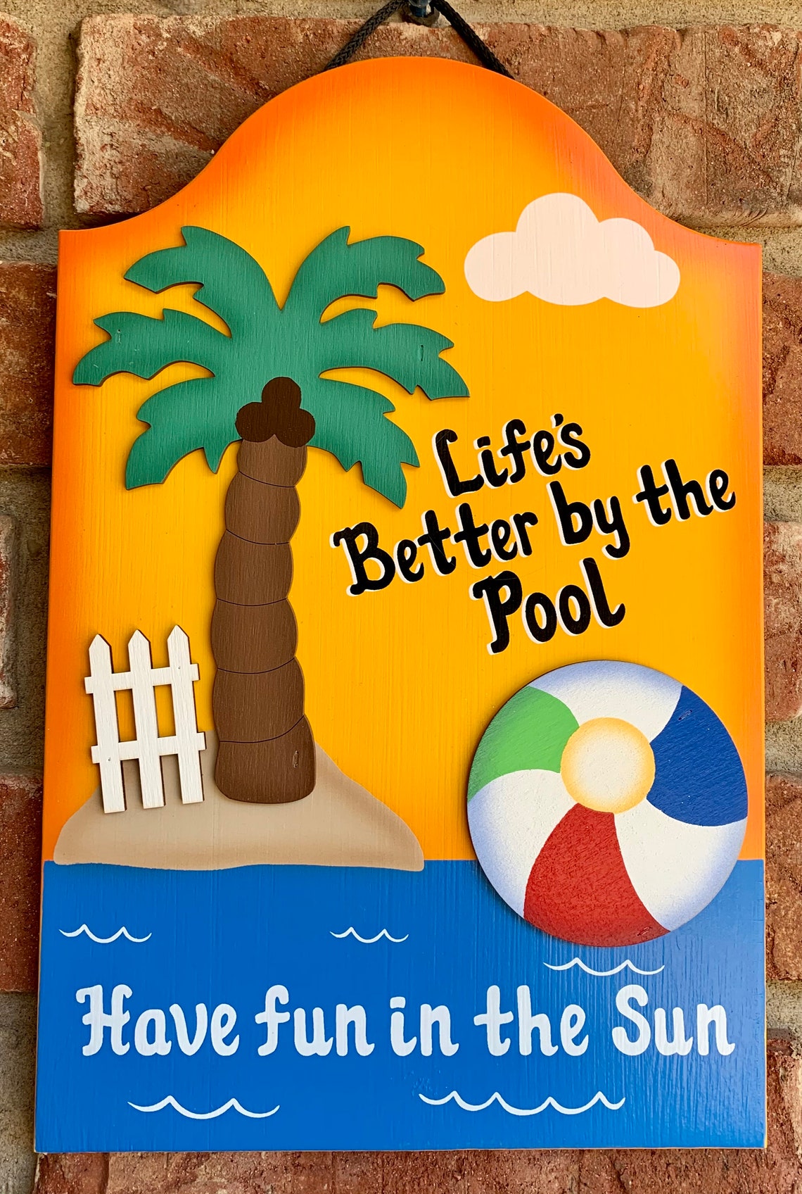 PERSONALIZED Outdoor Pool Sign Life's Better By the Pool Etsy