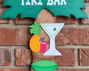 Tropical Palm Tree Cocktail Sign-Tiki Bar