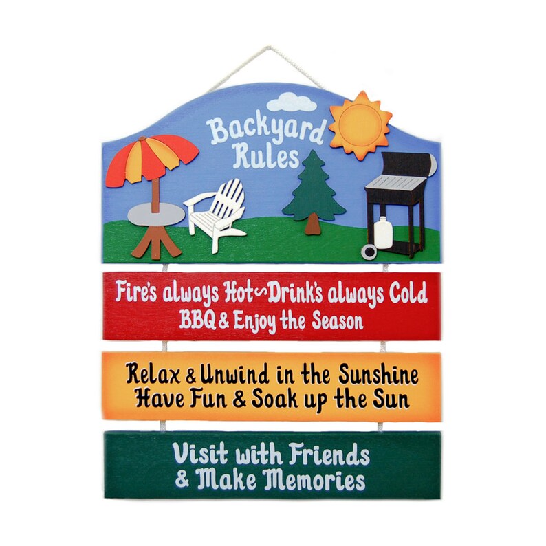 Backyard Rules SignFunny Sign Etsy
