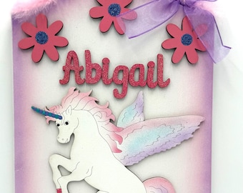 Unicorn personalized Unicorn hand painted wooden sign Unicorn room decor Unicorn signs Unicorn gifts Personalized Unicorn wooden wall sign