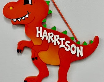 T Rex Dinosaur Sign T Rex Kids room wooden painted sign personalized with name  Dinosaur room decor  kids room Dinosaur kids room sign