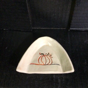 Rustic small pumpkin design spoon rest, tea light tray or trinket tray