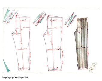 Patrón de costura para pantalones de 1908, estilos militares y de moda (patrón en PDF)