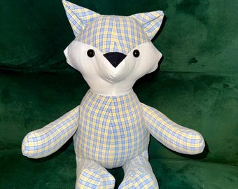 Memory Fox Keepsake: Handmade from Loved One's Clothing