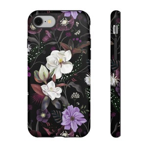 Botanical Flowers Dark Tough Case iPhone 15 14 13 Samsung S24 S23 S22 S21 S10 S20 Google Pixel Bohemian Floral Romantic Mystical Pattern image 3