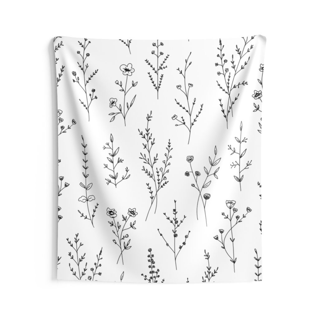 Wildflowers Wall Tapestry Floral Tapestry Minimal Tapestry Etsy Sweden