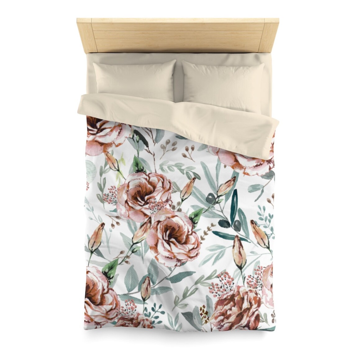 Duvet Cover Queen Botanical Bedding Eucalyptus Floral Pattern Floral