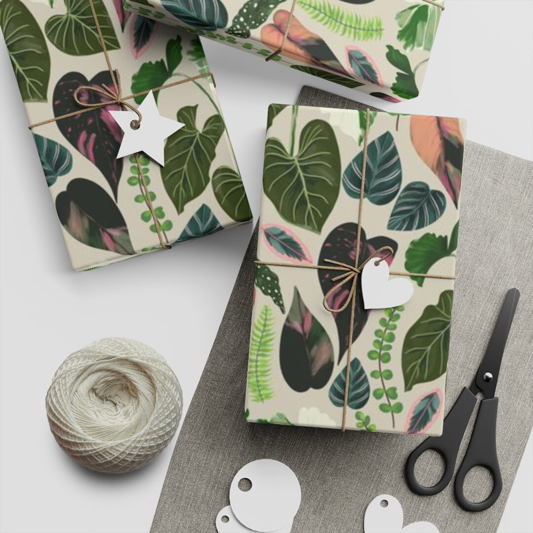 Botanical Leaves Tropical Boho Gift Wrapping Paper Sheets, 1pcs - Etsy