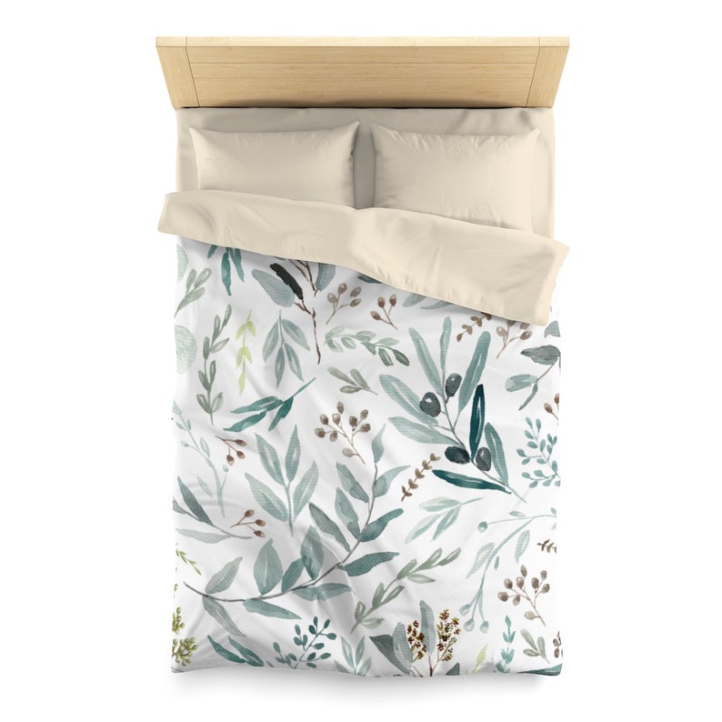 Botanical Bedding Duvet Cover Queen Twin Floral Pattern Etsy