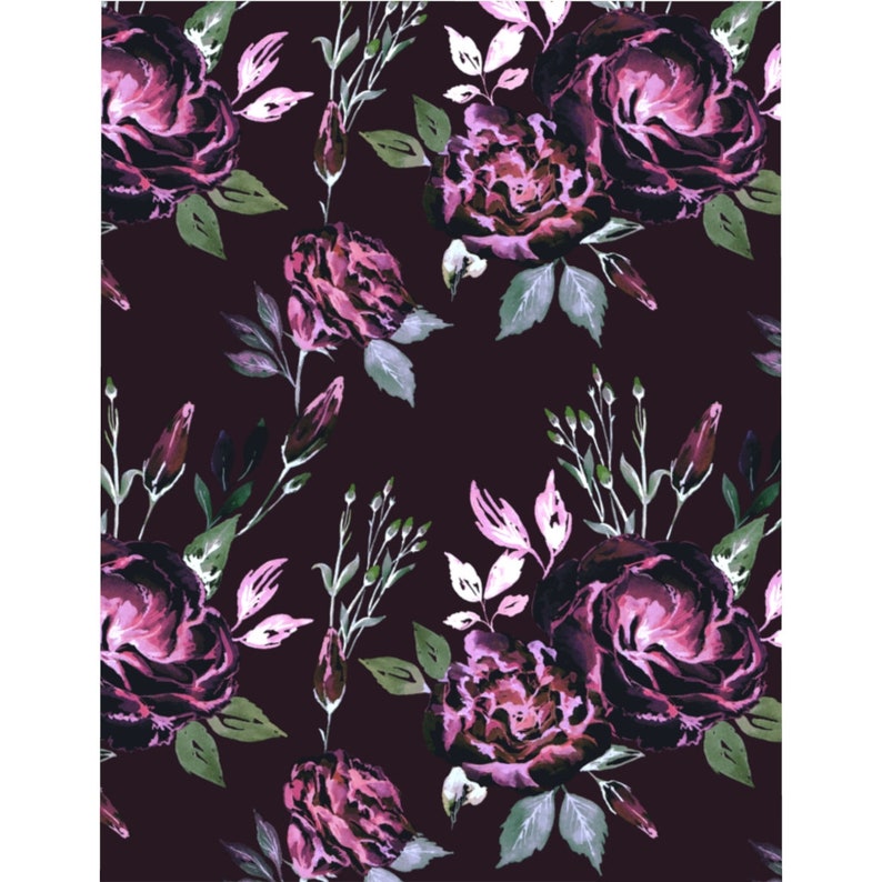 Purple Duvet Cover Queen Botanical Bedding Flowers Pattern Etsy