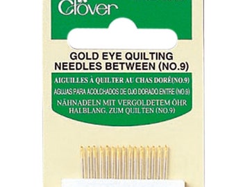 Gold Eye Needles - Quilting Between - Size 9 - qty 15 in pack - Clover 496 /09