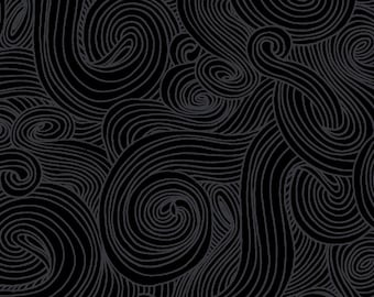 Just Color - Gray Swirl - Color Tonal - Studio E - 1351 Iron - Black & Dark Gray - Priced by the half yard