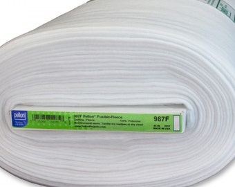 Fusible Fleece - Medium Weight - Pellon 987F Interfacing - 45-Inch Wide - White - Priced by the half yard