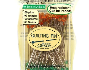 Quilting  Pins - Clover 2509 Fine - 0.5 x 48mm (1.7 inch) - 100 per pack