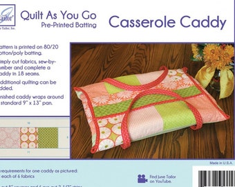 Quilt As You Go Casserole Caddy - June Tailor - DIY Project Printed Fusible Interfacing - JT 1446 - Fits 9x13 Casserole Dish