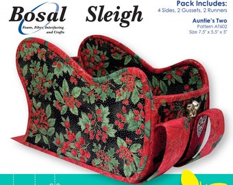 Card Holder - Holiday Sleigh - Bosal Double Sided Fusible - Bosal 337 White - Precut Sleigh pieces - pattern sold separately