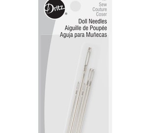 Prym Dritz Doll Needles - 3 size (~3-3.75 inch) 76mm, 85mm, 95mm - Dritz 157 - 5 needles per package