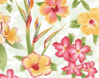 Multi Floral - Henry Glass Pink Paradise by Jane Shasky - 9863 84 - Priced by the half yard