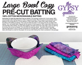 Large Bowl Cozy Pre-Cut Batting 8ct # TGQ103 - Cotton Batting - Makes 4 Large Cozies