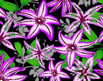 Ubuntu Star Flower - 120-99821 Purple - Paintbrush Studio Fabric - Priced by the half yard