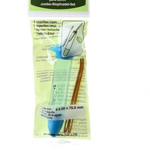 Darning Needle - Jumbo Size - Clover 340 - Needle & carrying case - 2 Bent tip needles per package