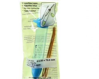 Darning Needle - Jumbo Size - Clover 340 - Needle & carrying case - 2 Bent tip needles per package