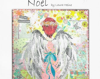 Angel Collage - Laura Heine Noel - Applique Quilt - 32"x36" - DIY Pattern Or Kit Option - full size reusable template