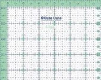 Lori Holt Cute Cut Ruler- Rectangle- Pink & Blue Grid  Acrylic 6.5 x 24.5 inch - sold by the each