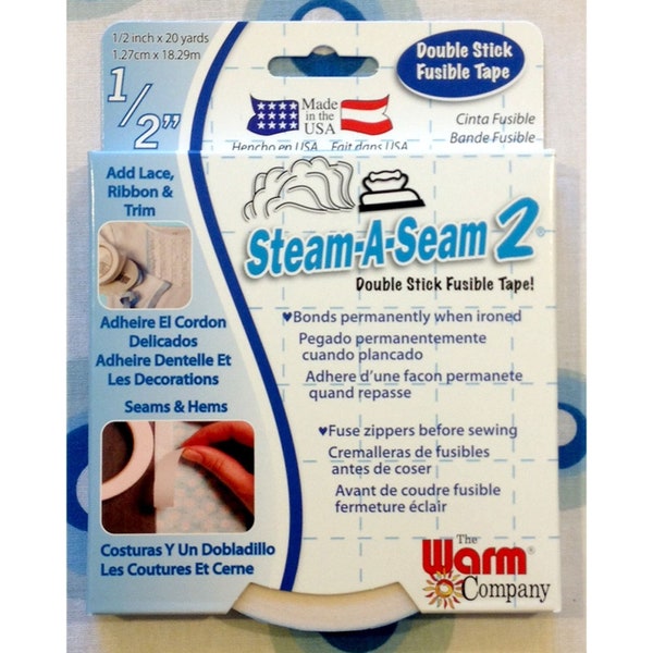 Steam A Seam 2 - 1/2" Roll x 20 yards double stick fusible web - 5510 White - Warm Company - Applique, seams, hems