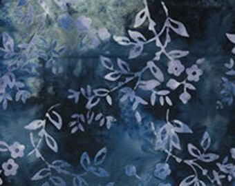 Community Garden Floral Spray - 80712 45 Royal Blue - Northcott Banyan Batiks - Priced by the half yard