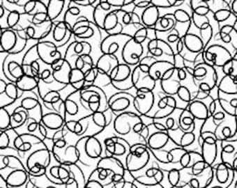 Lovey Dovey White Scribble 10398 11 by Patrick Lose for Northcott Fabric - Priced by the Half Yard