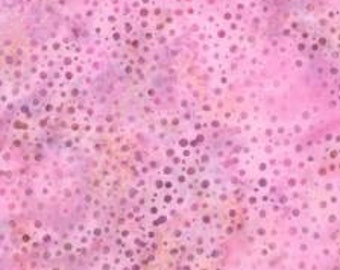 Hoffman Bali Dot Batik - 885 374 Camellia Pink - Medium/Dark Pink Dots - Marbled Shading - Priced by the Half Yard