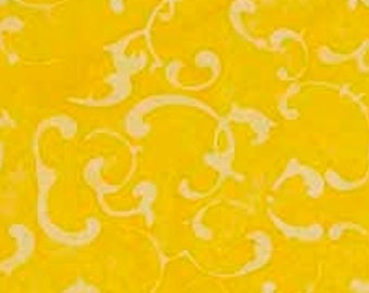 Abstract Swirl Fabric - 80123 54 yellow - Banyan Batik French Macaroon Northcott - Priced by the 1/2 yard